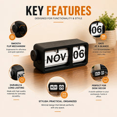 Modern Flip Frame Desk Calendar with perpetual date display for office desk, study table, and workspace decor