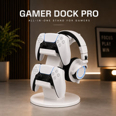 Gamer Dock Pro – PS5 Dual Sense Controller & Headphone Stand