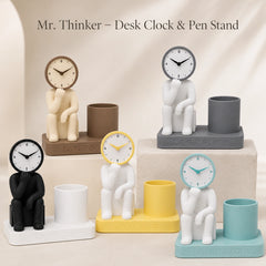 Mr. Thinker – Desk Clock & Pen Stand