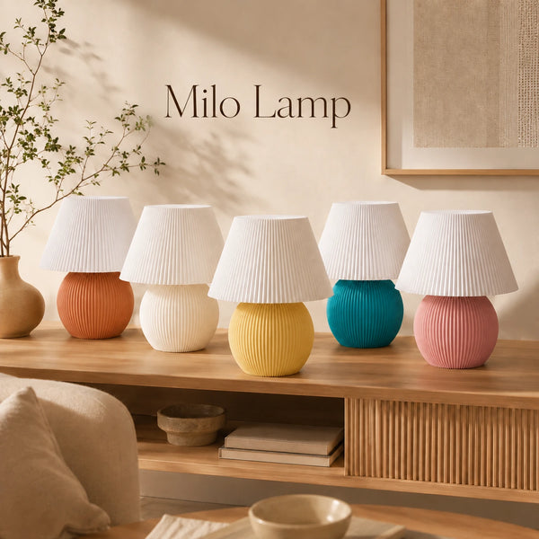 Milo Lamp – Modern Ribbed Table Lamp