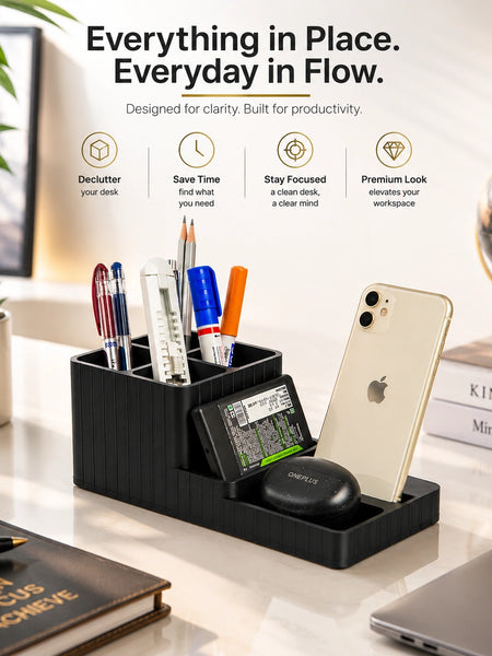 LuxeStation Desk Organizer with Phone Dock