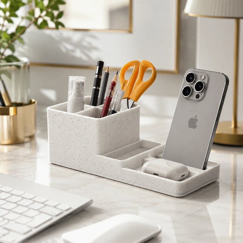 LuxeStation Desk Organizer with Phone Dock
