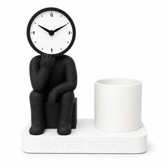 Mr. Thinker – Desk Clock & Pen Stand