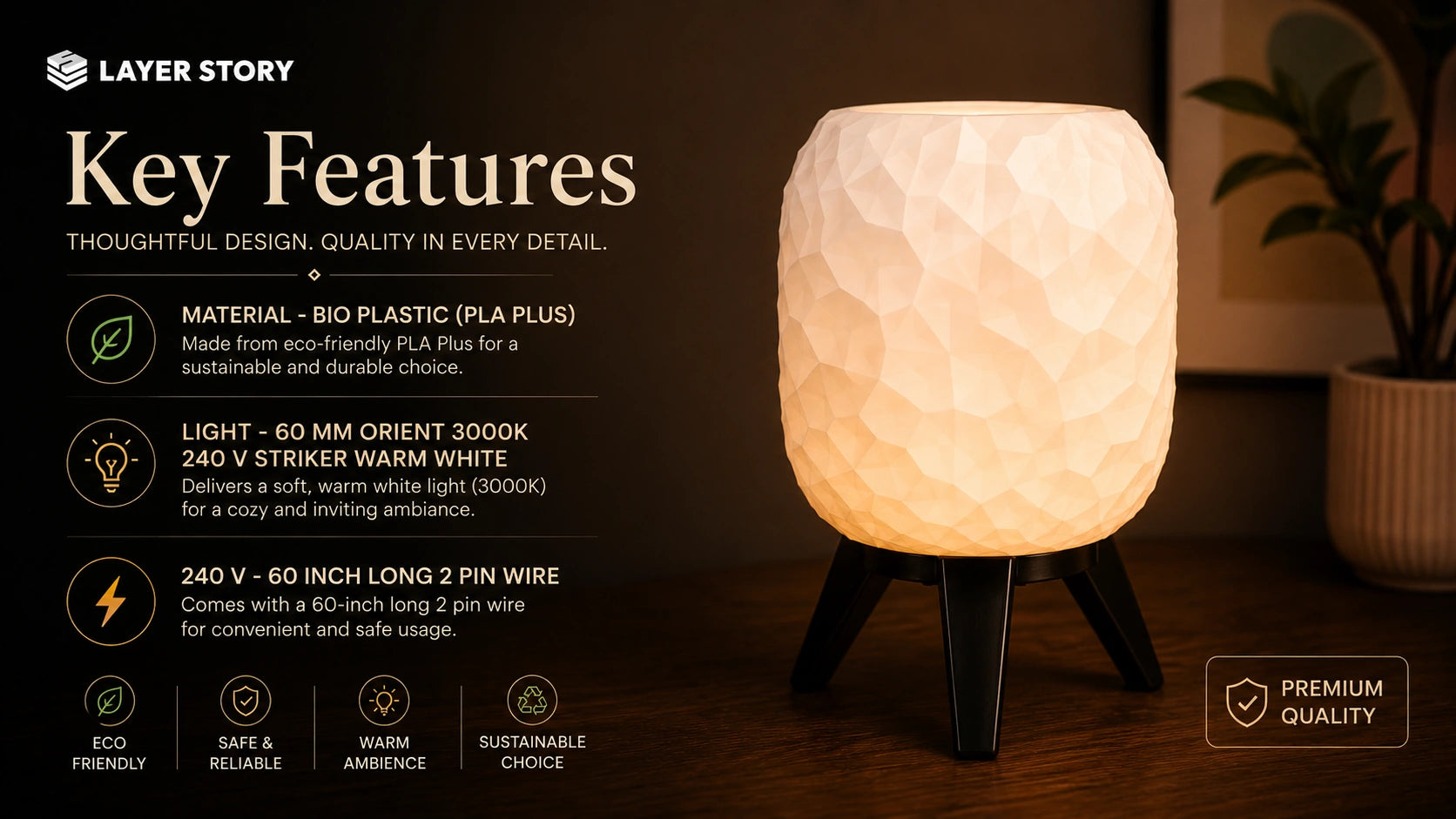 Lamp for Bedroom | Lamp for Study Table | Table Lamp for Living Room Decoration | Table Lamp for Gifting