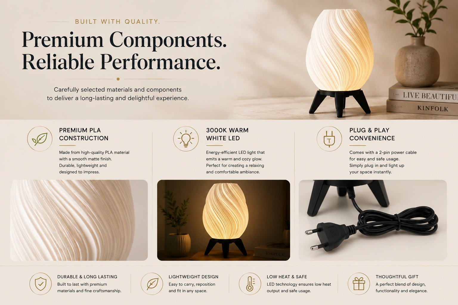 Night Lamp for Bedroom | Lamp for Living Room & Table Lamp for Bedroom | small night lamp for bedroom