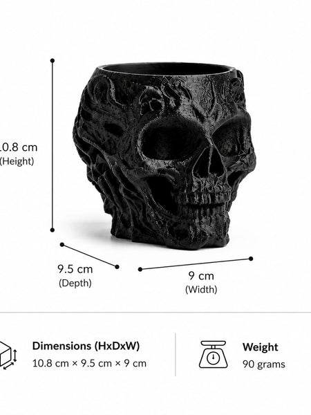 Obsidian Skull Desk Organizer
