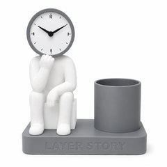 Mr. Thinker – Desk Clock & Pen Stand