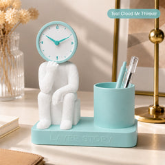 Mr. Thinker – Desk Clock & Pen Stand