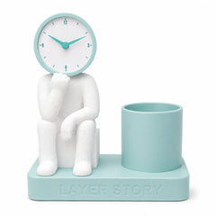 Mr. Thinker – Desk Clock & Pen Stand