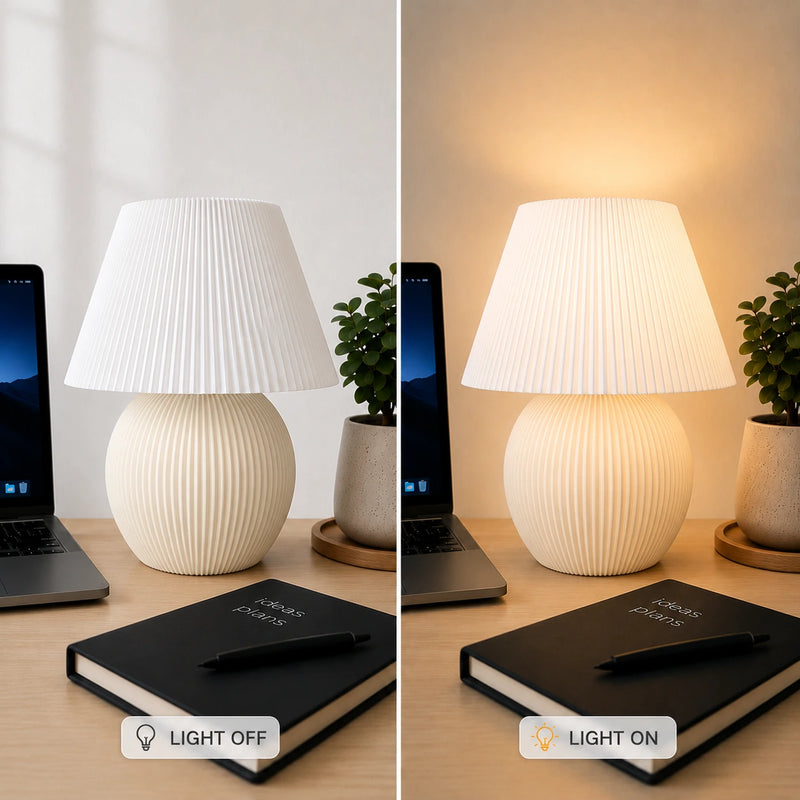 Milo Lamp – Modern Ribbed Table Lamp