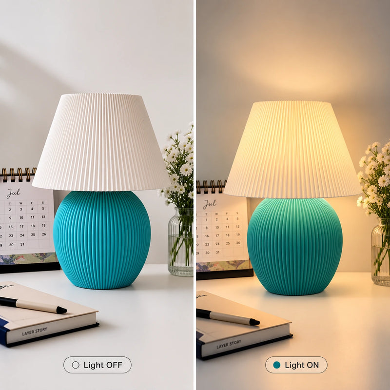 Milo Lamp – Modern Ribbed Table Lamp