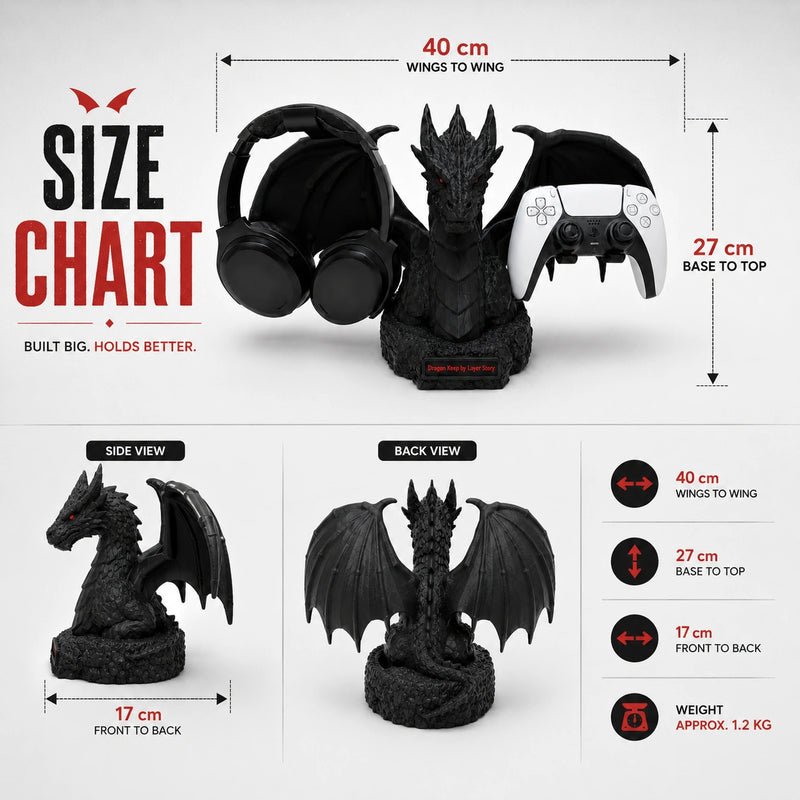 Dragon's Keep – Gaming Headset & Controller Stand