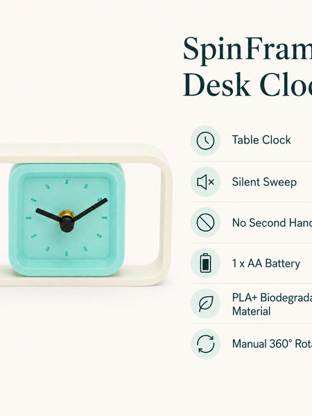 SpinFrame Desk Clock