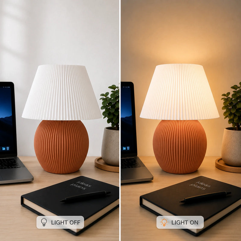 Milo Lamp – Modern Ribbed Table Lamp