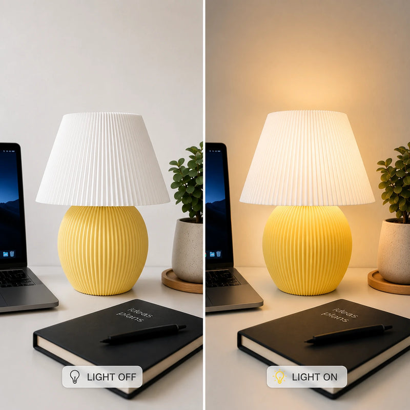 Milo Lamp – Modern Ribbed Table Lamp